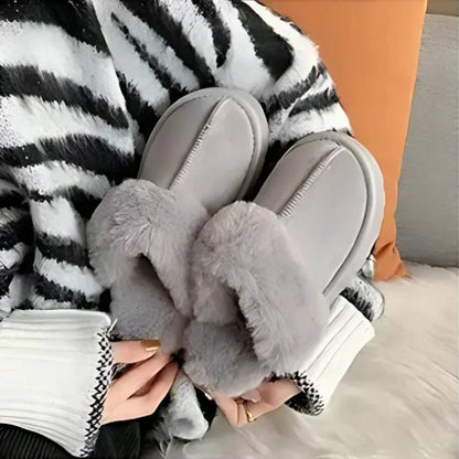 Women Plush Platform Furry Slippers