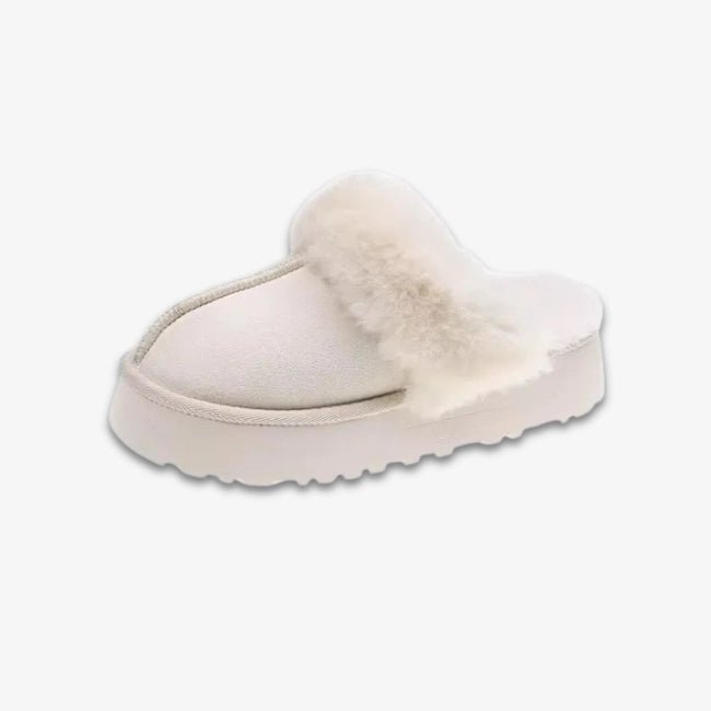 Women Plush Platform Furry Slippers
