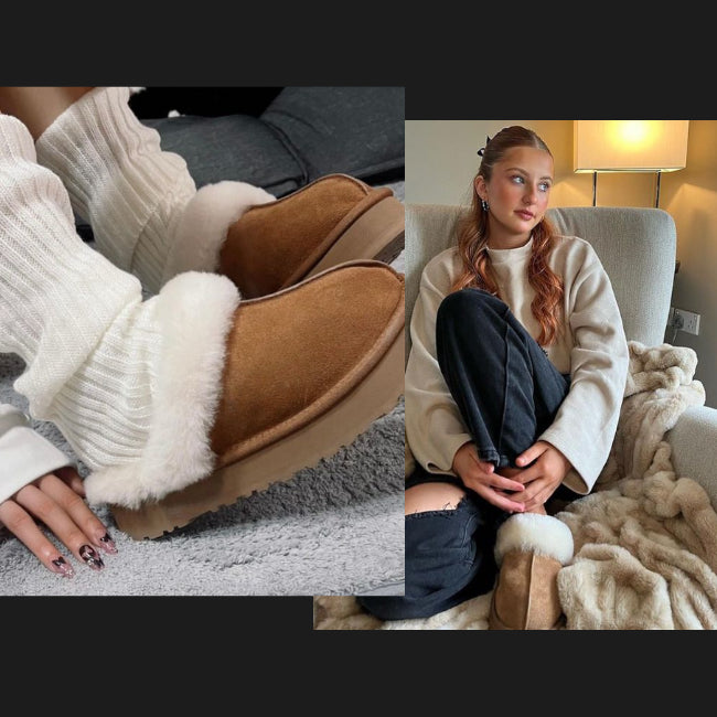 Women Plush Platform Furry Slippers