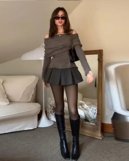 The Viral Magic Single Seam Compression Band Fleece-Lined Sheer Tights 