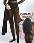 The Viral Magic Single Seam Compression Band Fleece-Lined Sheer Tights Bronze