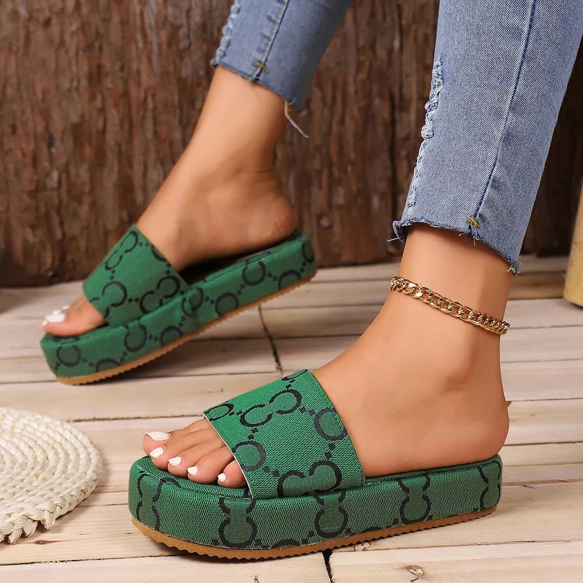 Women Hemp Canvas Platform Sandals