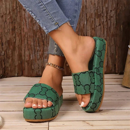 Women Hemp Canvas Platform Sandals