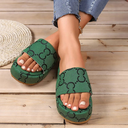 Women Hemp Canvas Platform Sandals