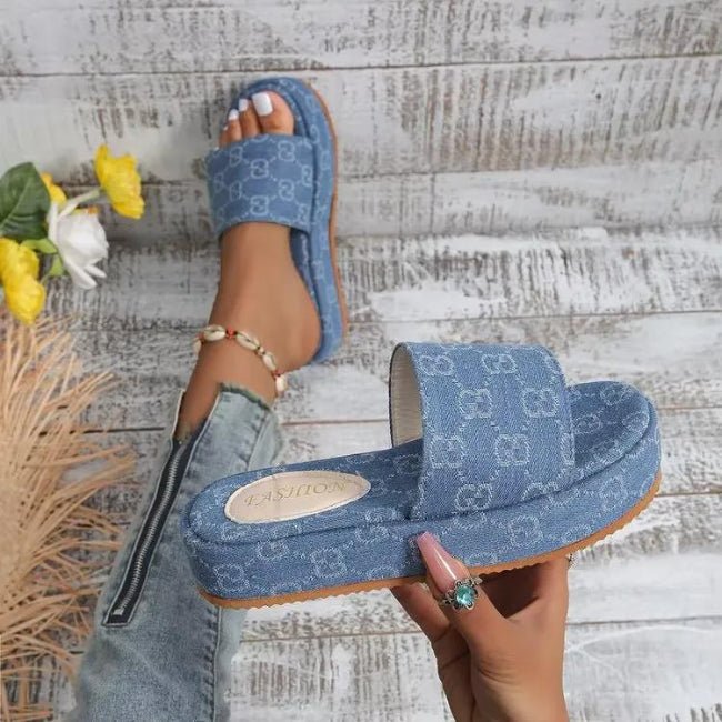 Women Hemp Canvas Platform Sandals