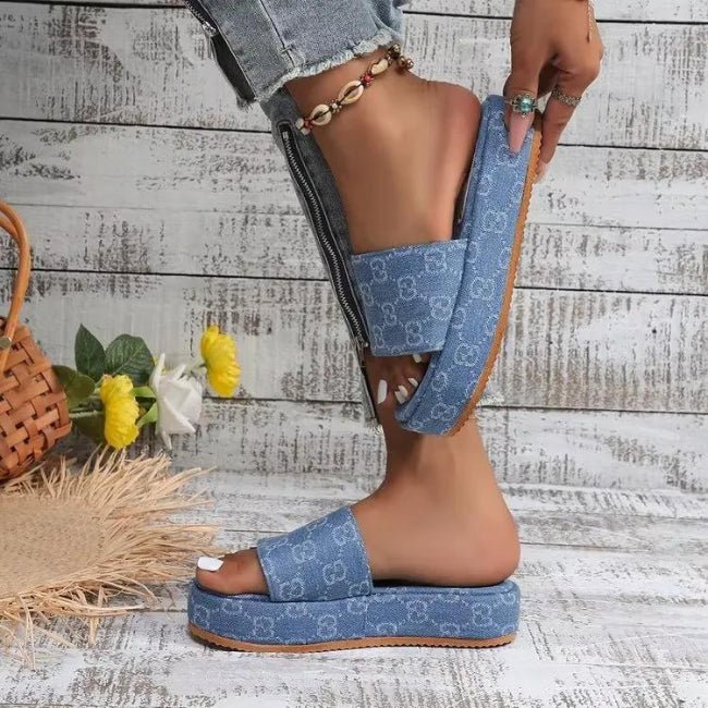 Women Hemp Canvas Platform Sandals