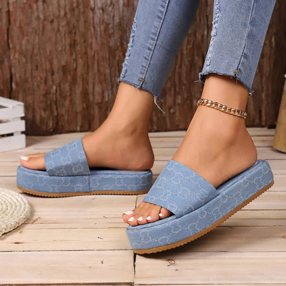 Women Hemp Canvas Platform Sandals