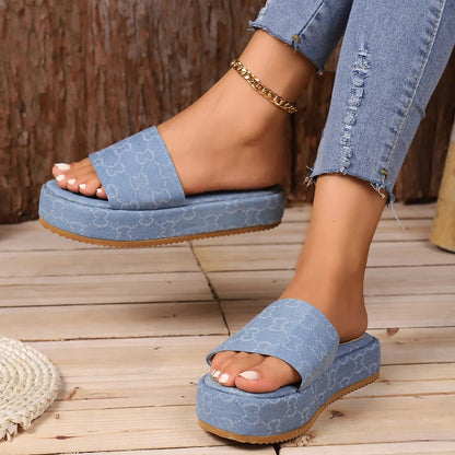 Women Hemp Canvas Platform Sandals