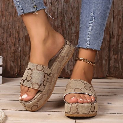 Women Hemp Canvas Platform Sandals