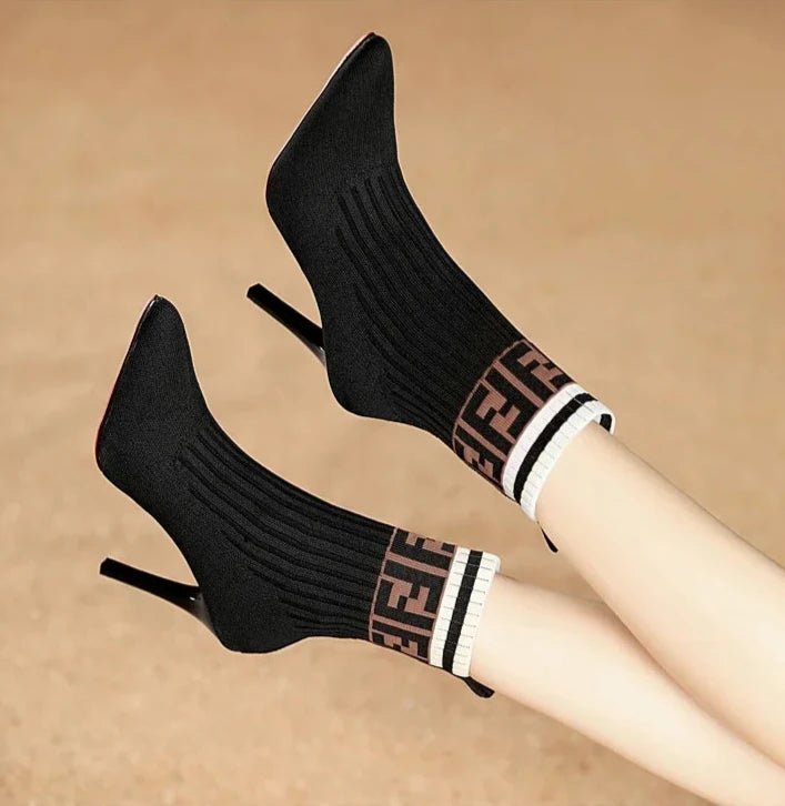 Women Cotton Flatform with plateau Stiletto Booties