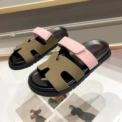 Women Leather Flatform Sandals