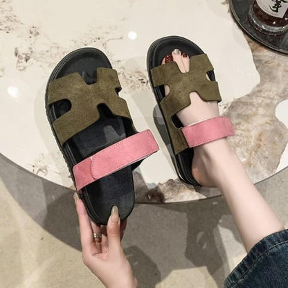 Women Leather Flatform Sandals