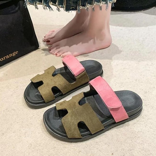 Women Leather Flatform Sandals