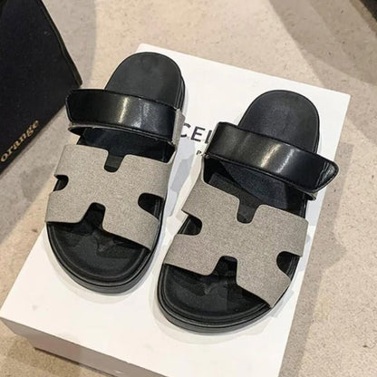 Women Leather Flatform Sandals