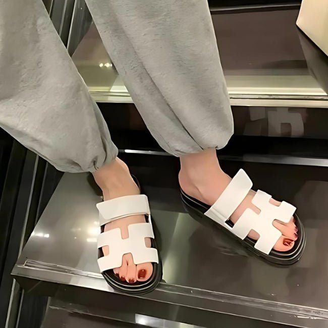 Women Leather Flatform Sandals