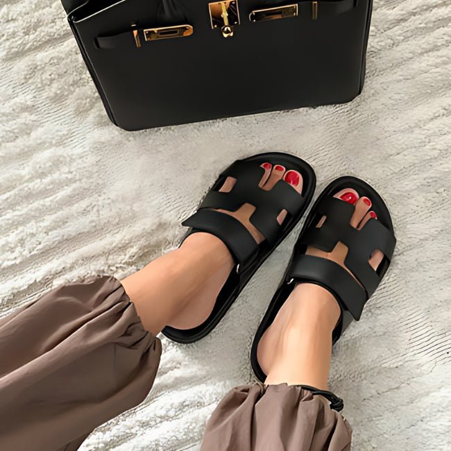 Women Leather Flatform Sandals