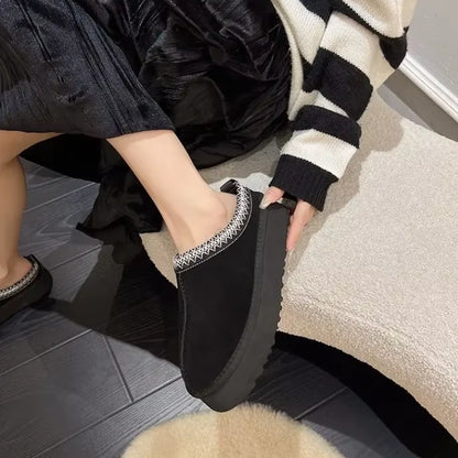 Women Plush Platform Furry Slippers