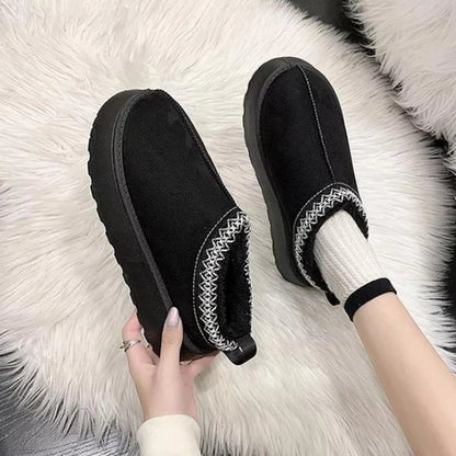 Women Plush Platform Furry Slippers