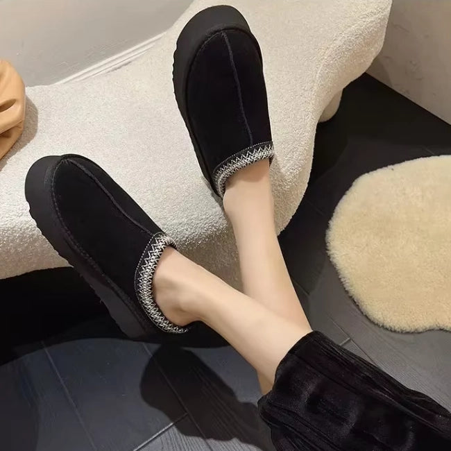 Women Plush Platform Furry Slippers