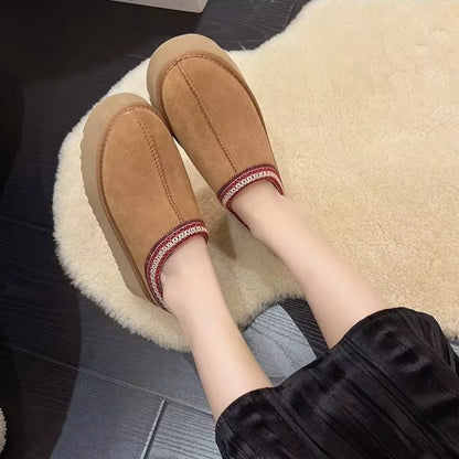 Women Plush Platform Furry Slippers