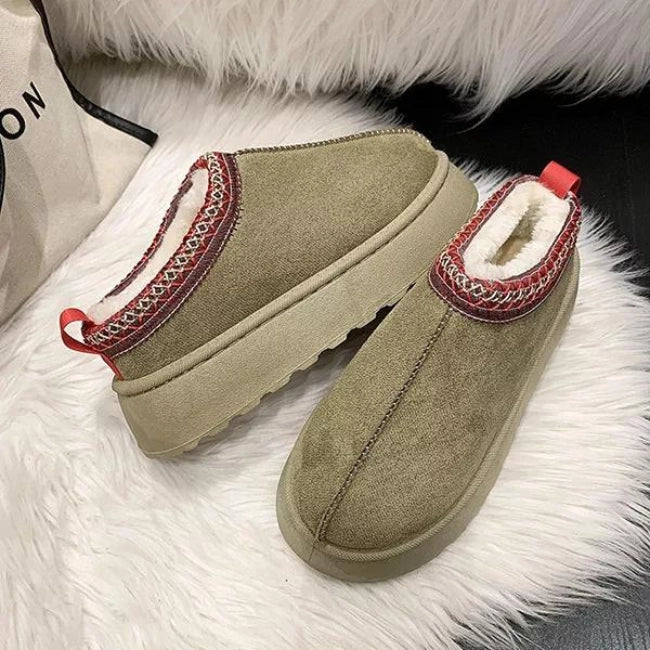 Women Plush Platform Furry Slippers