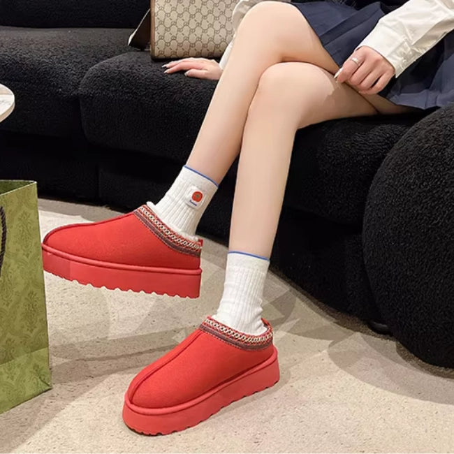 Women Plush Platform Furry Slippers