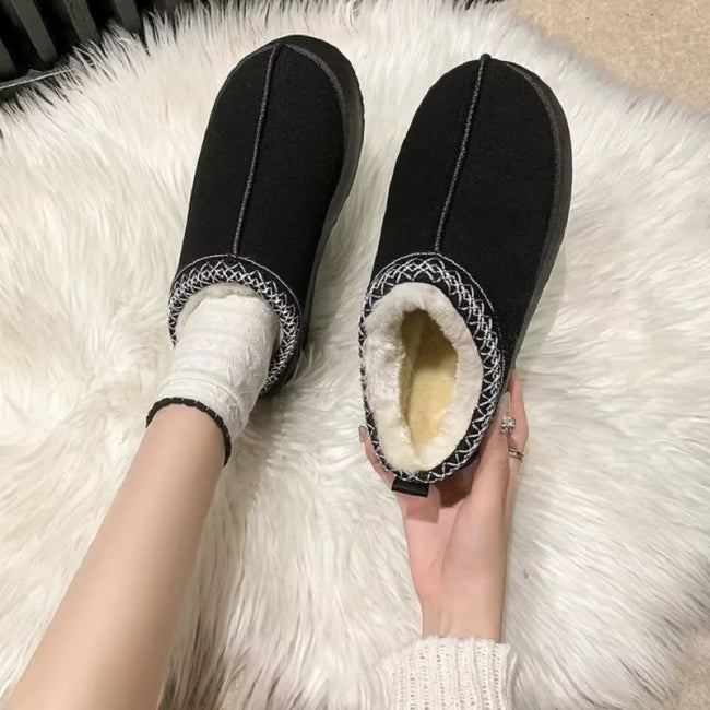 Women Plush Platform Furry Slippers