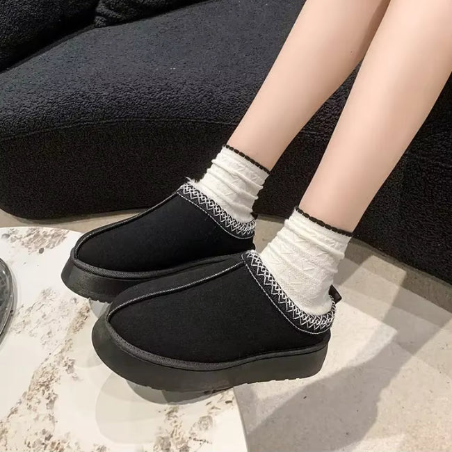 Women Plush Platform Furry Slippers