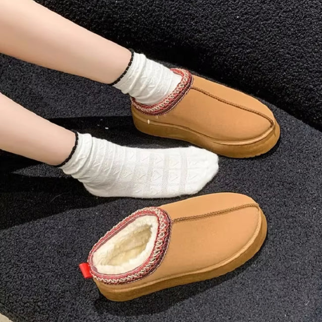 Women Plush Platform Furry Slippers