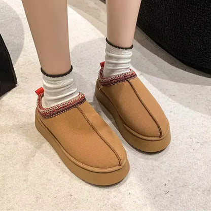 Women Plush Platform Furry Slippers