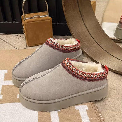 Women Plush Platform Furry Slippers