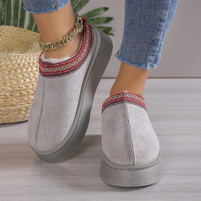 Women Plush Platform Furry Slippers