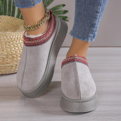 Women Plush Platform Furry Slippers