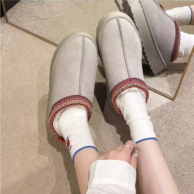 Women Plush Platform Furry Slippers