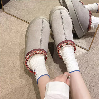 Women Plush Platform Furry Slippers