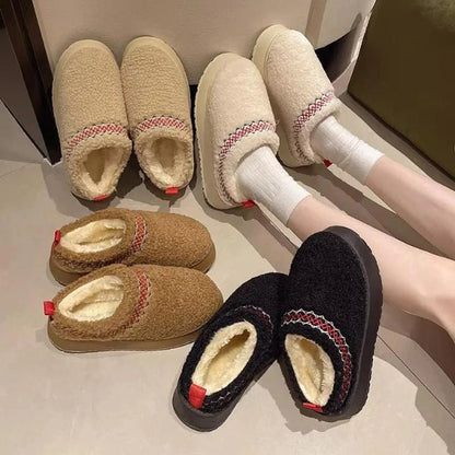 Women Cozy Cotton Platform Furry Slippers