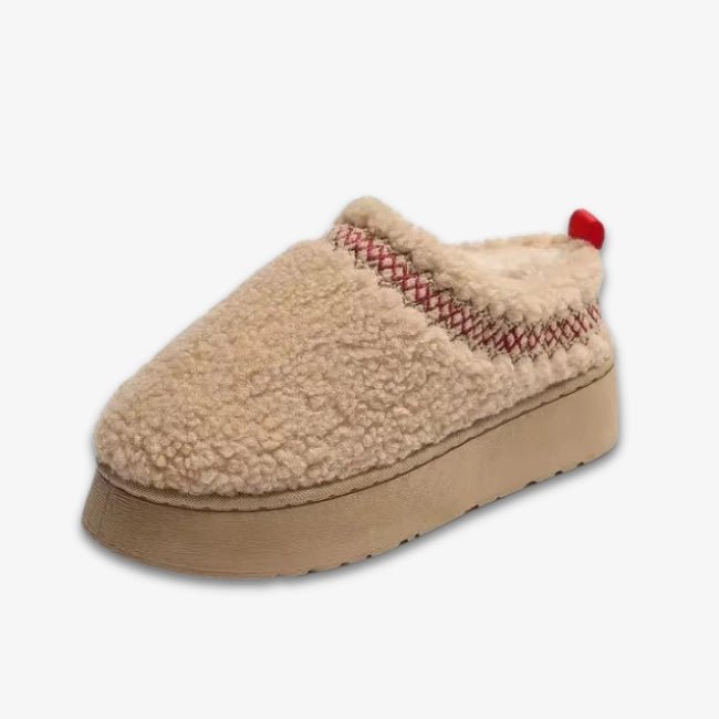 Women Cozy Cotton Platform Furry Slippers