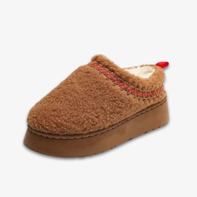 Women Cozy Cotton Platform Furry Slippers