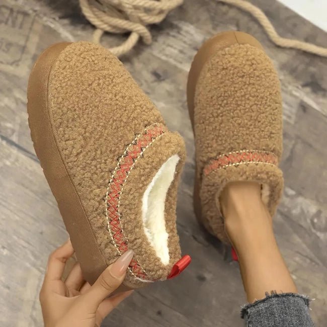 Women Cozy Cotton Platform Furry Slippers