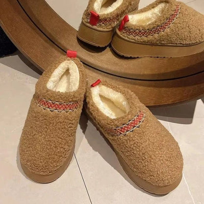 Women Cozy Cotton Platform Furry Slippers