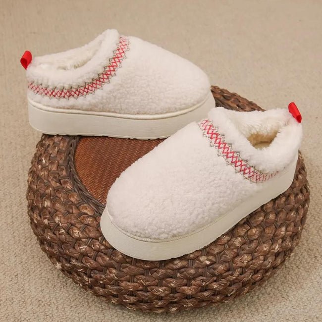 Women Cozy Cotton Platform Furry Slippers