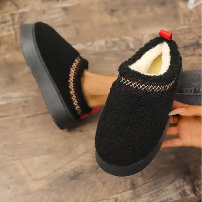 Women Cozy Cotton Platform Furry Slippers