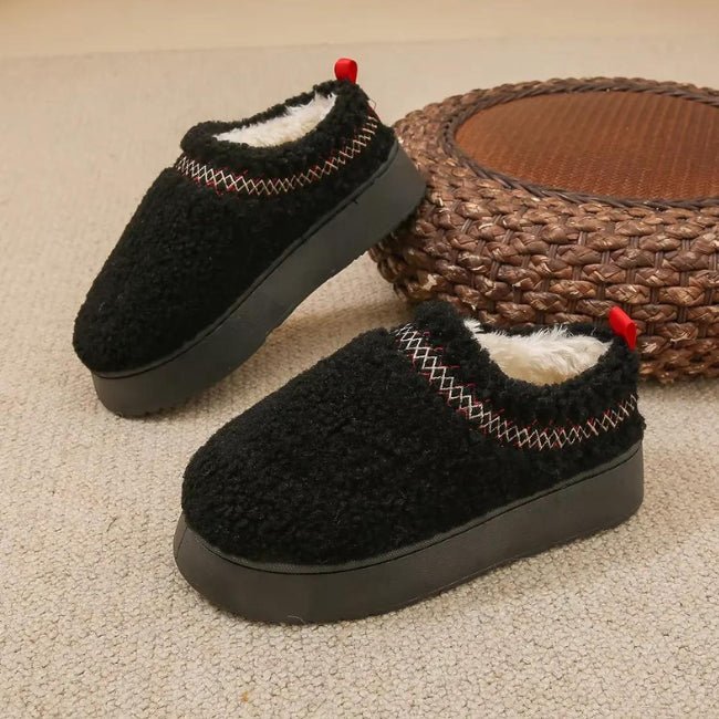 Women Cozy Cotton Platform Furry Slippers