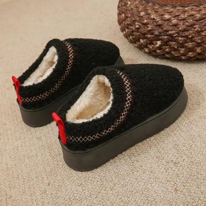 Women Cozy Cotton Platform Furry Slippers