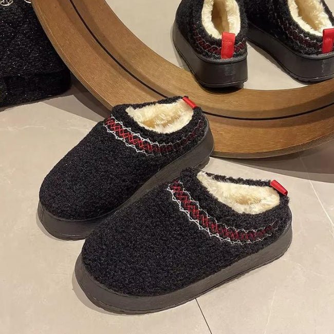 Women Cozy Cotton Platform Furry Slippers