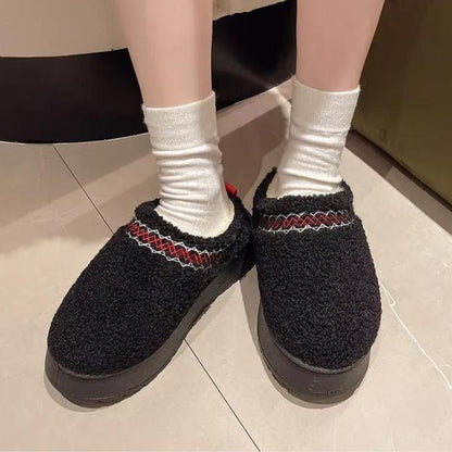 Women Cozy Cotton Platform Furry Slippers