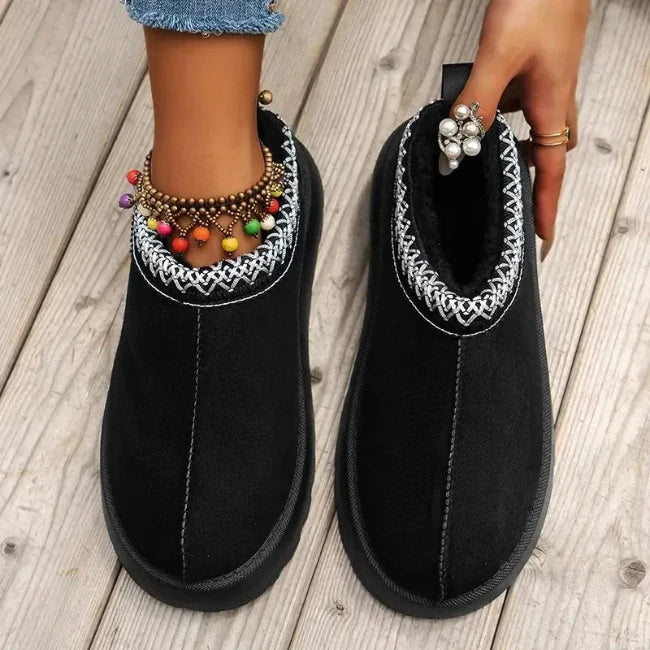 Women Plush Platform Furry Slippers