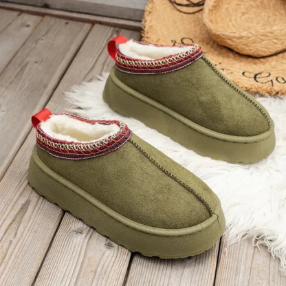 Women Plush Platform Furry Slippers