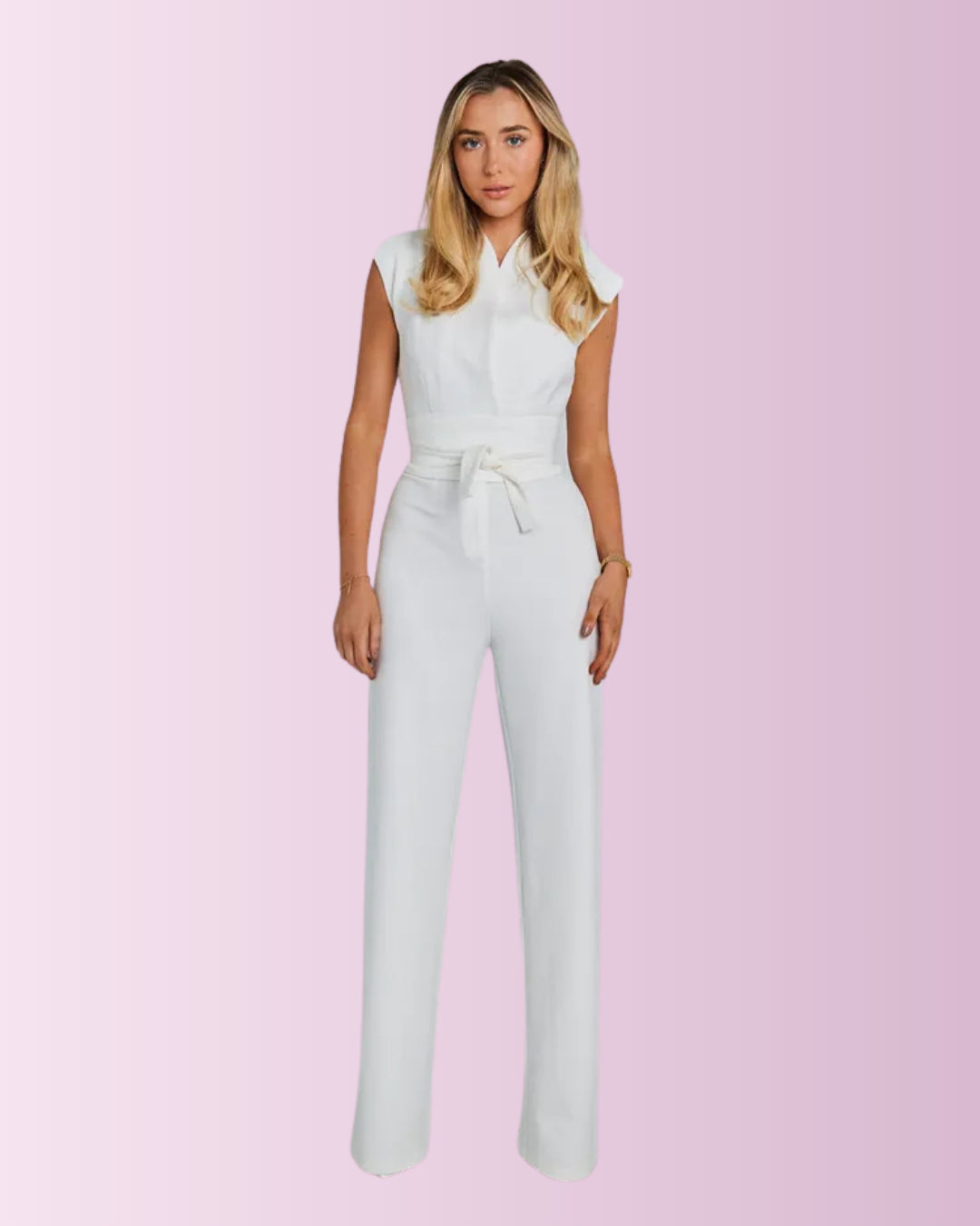 Seamless Sleeveless Convertible V-Neck Wide Leg Jumpsuit